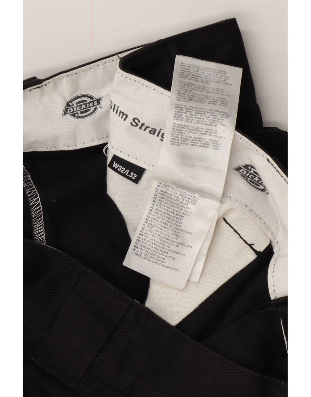 Dickies Slim Straight Chino-Hose für Herren, W32, L32, schwarzes Polyester
