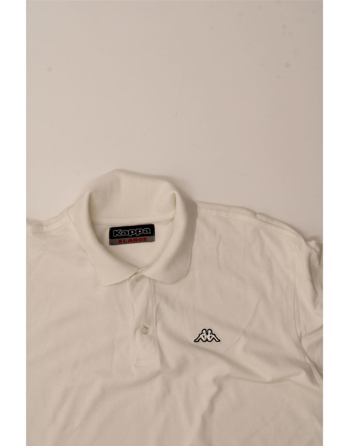 KAPPA Mens Polo Shirt XL White Cotton Vintage Kappa and Second-Hand Kappa from Messina Hembry 