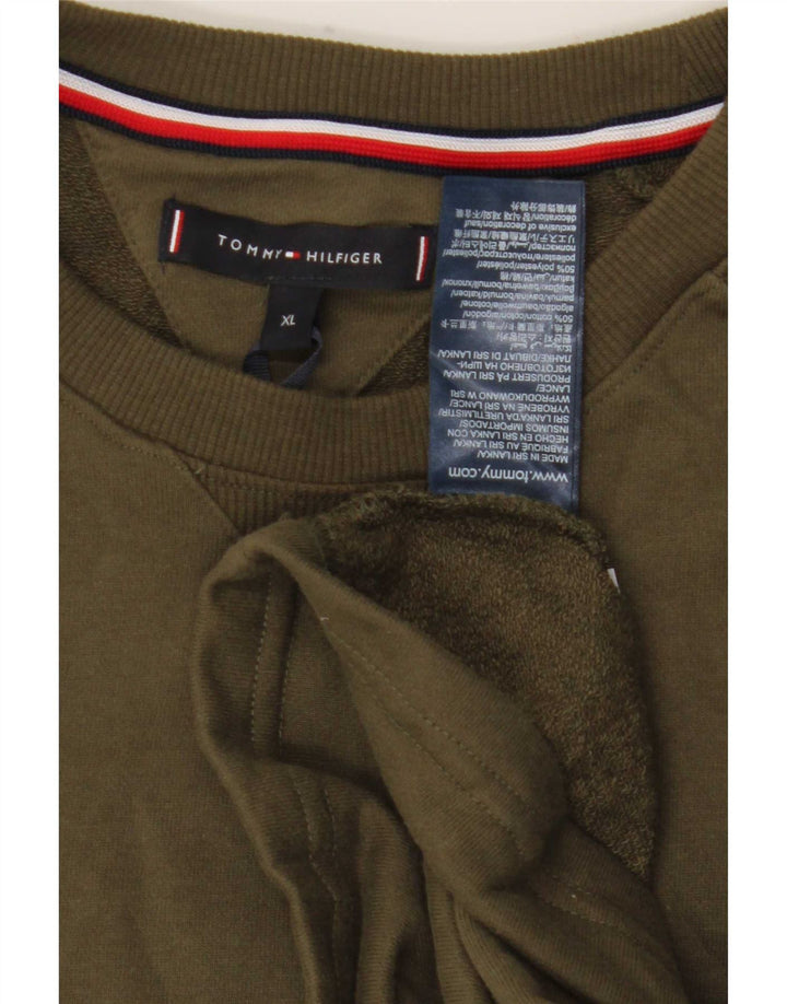 Tommy Hilfiger Herren Graphic Top Langarm XL Khaki Baumwolle