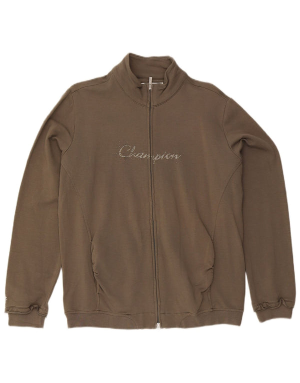 Champion Damen-Trainingsanzugoberteil mit Grafik, UK 18, XL, Khaki