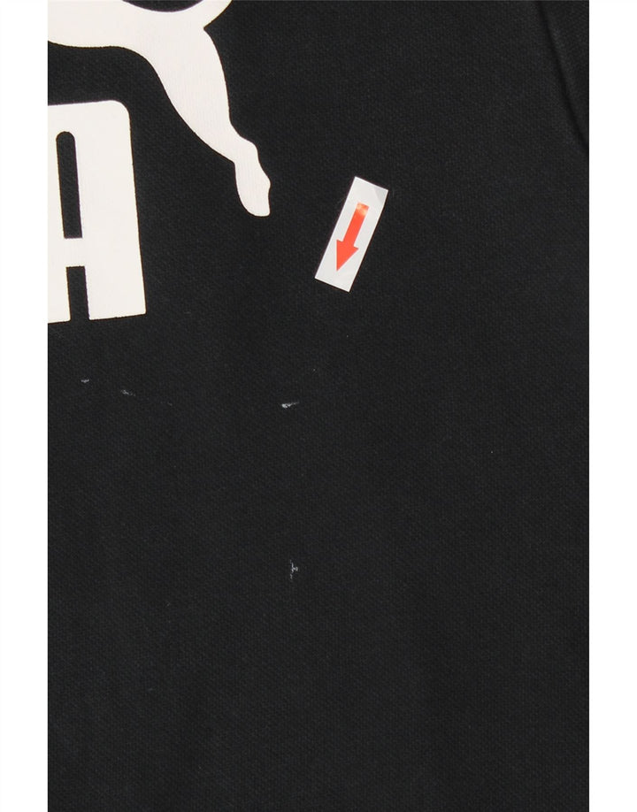 Puma Herren Grafik-Hoodie-Pullover aus mittelschwarzer Baumwolle