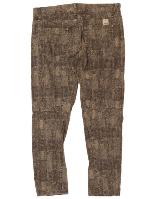Vintage Herren Slim Casual Hose IT 48 Medium W34 L27 Grau Geometrisch