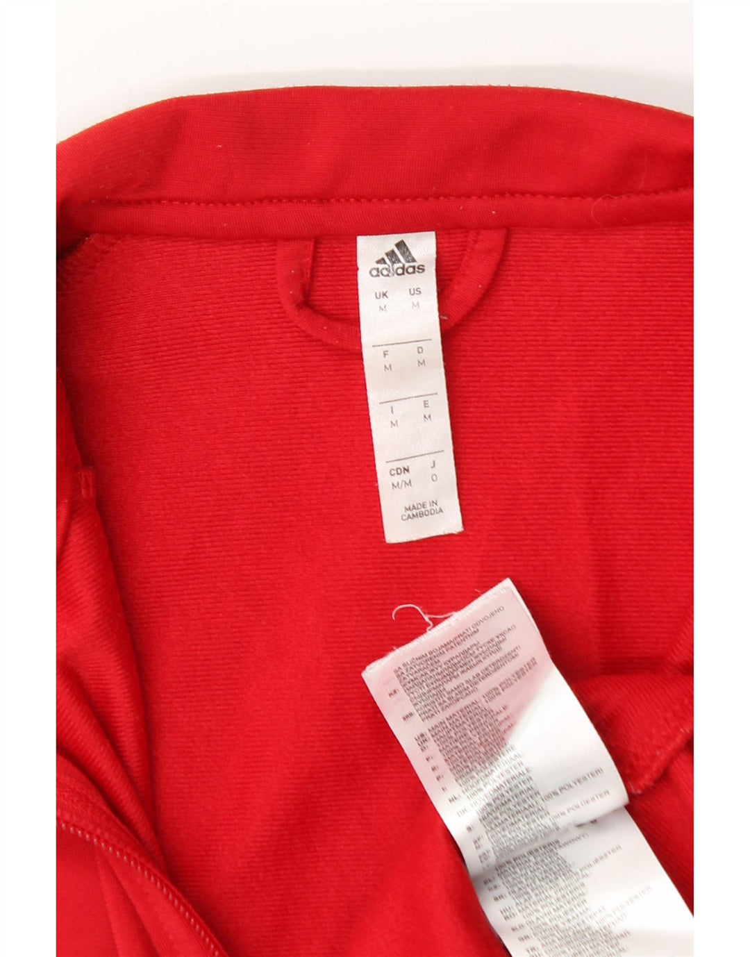 Adidas Herren-Trainingsanzug-Top-Jacke aus mittelrotem Polyester
