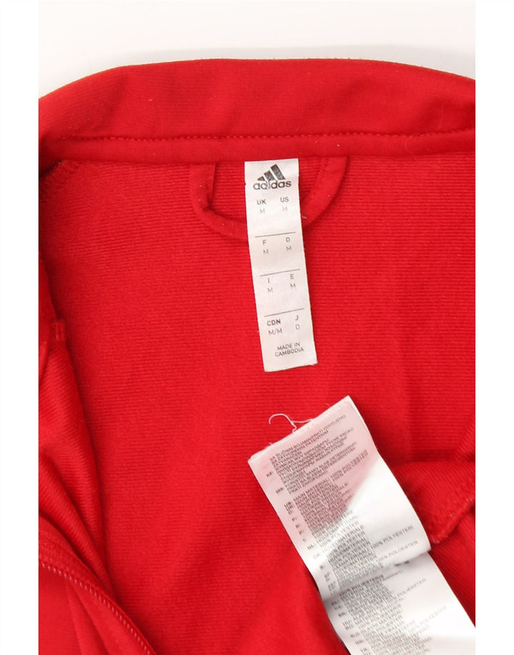 Adidas Herren-Trainingsanzug-Top-Jacke aus mittelrotem Polyester