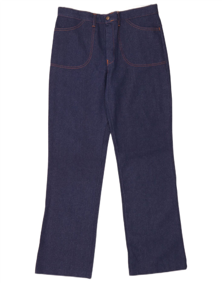 Vintage Damen Jeans mit weitem Bein W32 L31 Marineblau