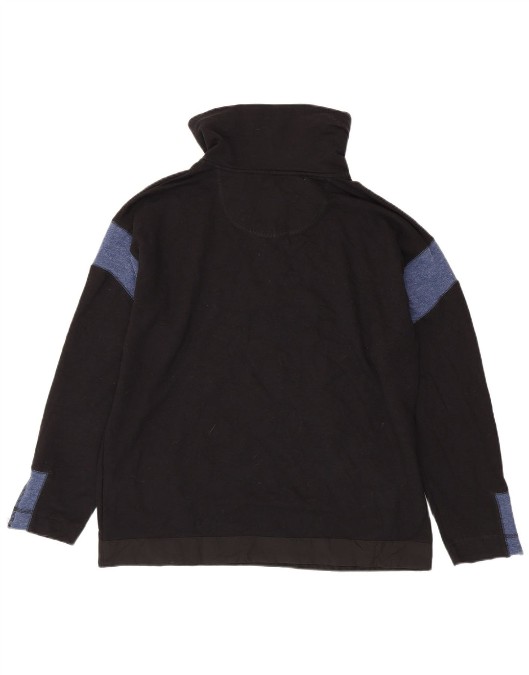 Nautica Herren-Sweatshirt mit Reißverschluss am Hals, Mittelschwarz, Colourblock-Baumwolle