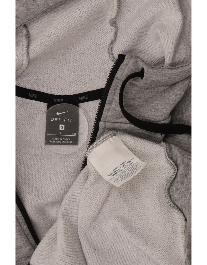 Nike Herren-Dri-Fit-Kapuzenpullover mit Reißverschluss, klein, grau geflecktes Polyester