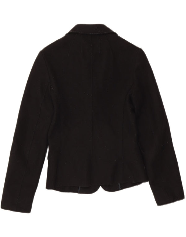 Paoloni Damen Blazer Jacke IT 42 Mittelschwarze Wolle