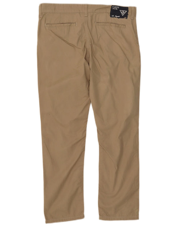 Guess Gerade Chino-Hose für Damen, UK 16, Größe L, W32, L26, Beige, Baumwolle