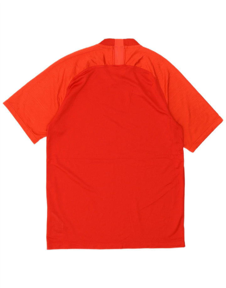 Nike Herren Dri Fit T-Shirt-Oberteil Mittelrotes Farbblock-Polyester