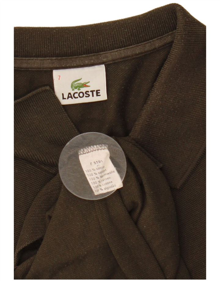LACOSTE Herren Poloshirt Größe 7 2XL Khaki Baumwolle
