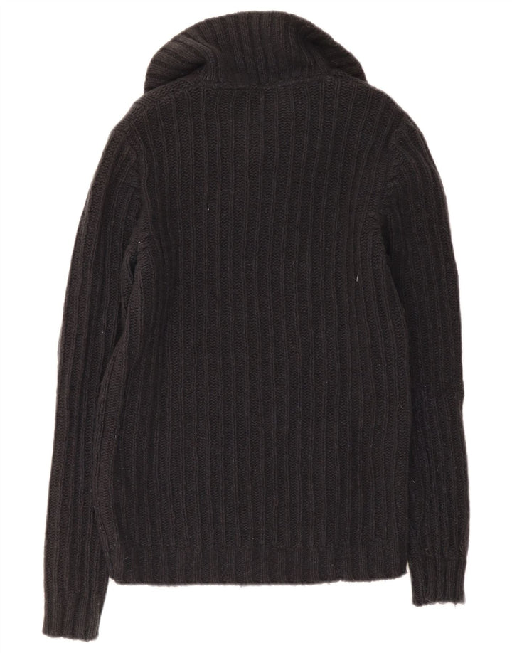 Liu Jo Herren-Pullover mit Knopfkragen, mittlere marineblaue Wolle