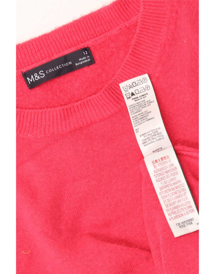 Marks & Spencer Damen-Pullover mit Rundhalsausschnitt, Gr. 12, Mittelrosa, Acryl