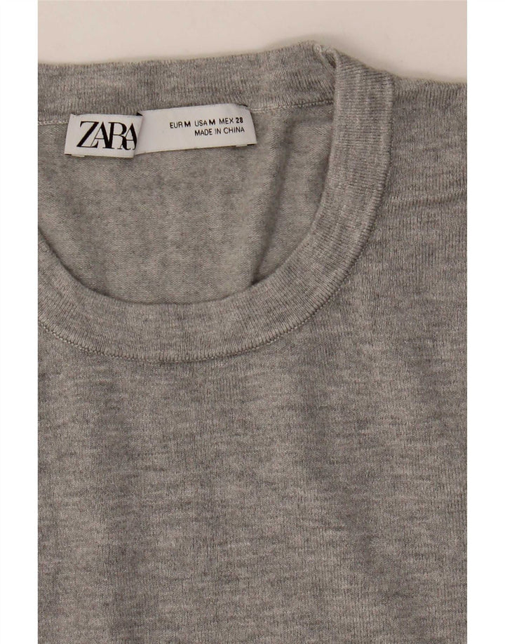 Zara Damen-Pullover mit Rundhalsausschnitt, Gr. 12, Mittelgrau
