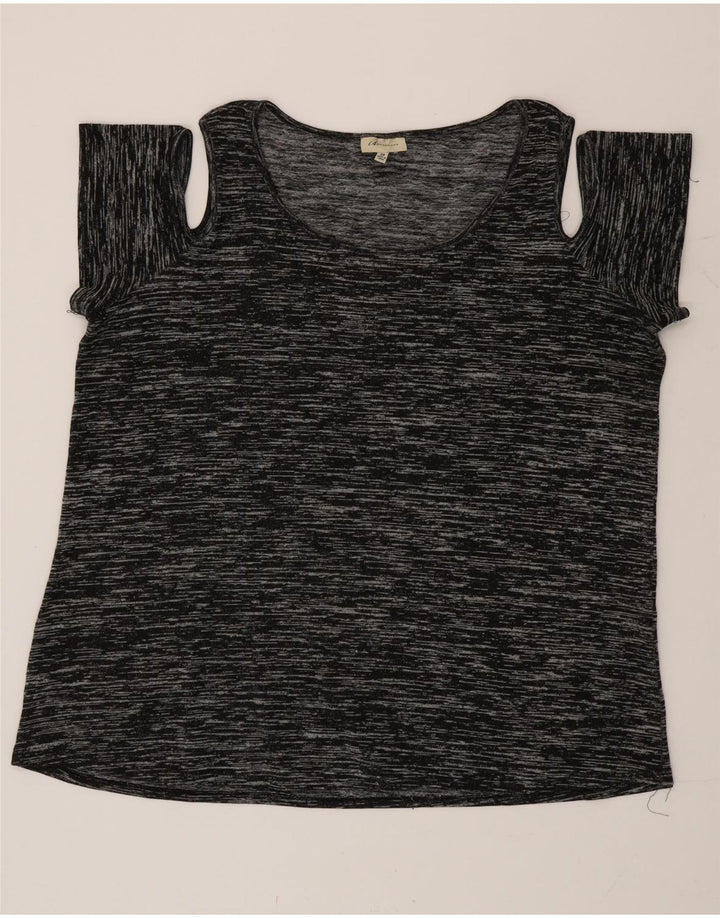Marks & Spencer Damen Autograph-Blusenoberteil UK 20 2XL Schwarz gefleckt