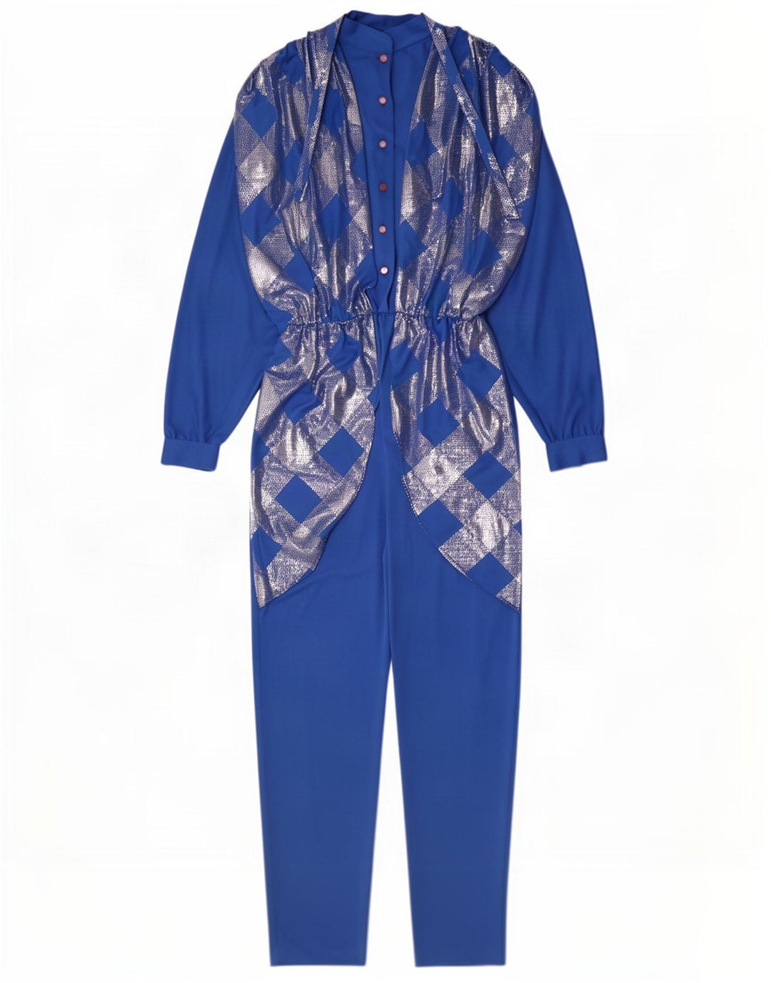 Anna Lugli Damen Overall IT 42 Mittelblaues geometrisches Polyester