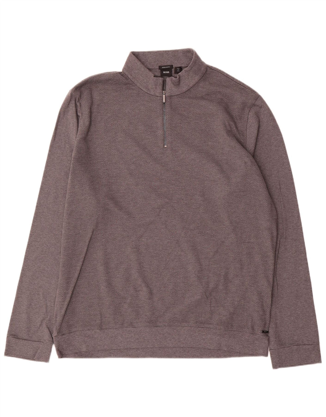 Hugo Boss Herren-Sweatshirt mit Reißverschluss, reguläre Passform, 2XL, graue Baumwolle
