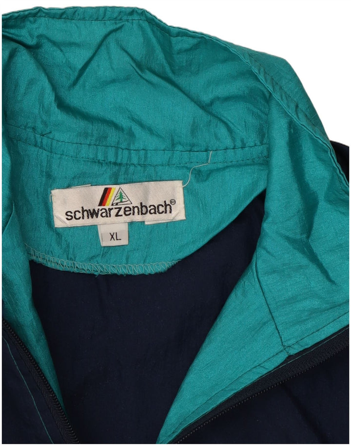 VINTAGE Herren-Trainingsanzug-Oberteil, Jacke, XL, Blau, Farbblock