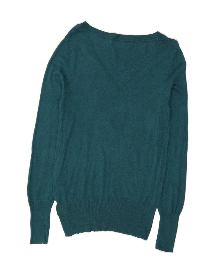MOSSIMO Womens V-Neck Jumper Sweater UK 10 Small Green Nylon Vintage Mossimo and Second-Hand Mossimo from Messina Hembry 