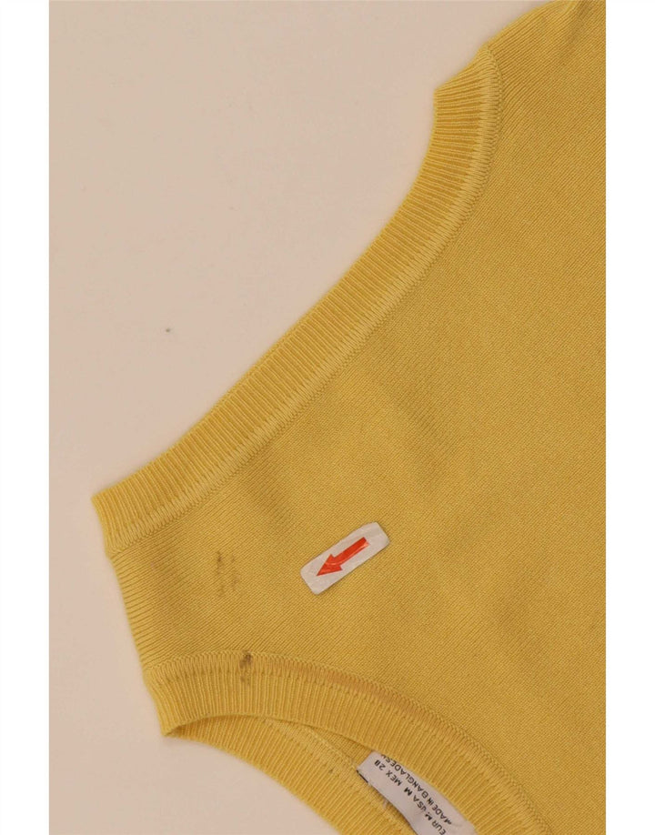 Zara Damen Crop Vest Top UK 12 Mittelgelbe Viskose