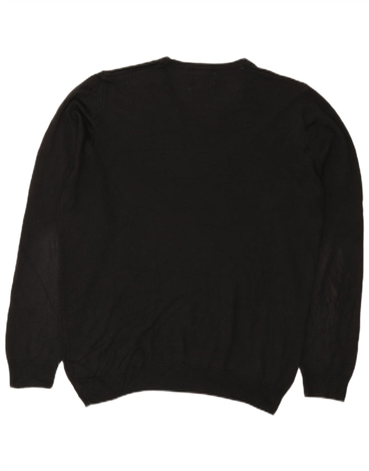 Marks & Spencer Herren-Pullover mit V-Ausschnitt, groß, Acryl, Schwarz