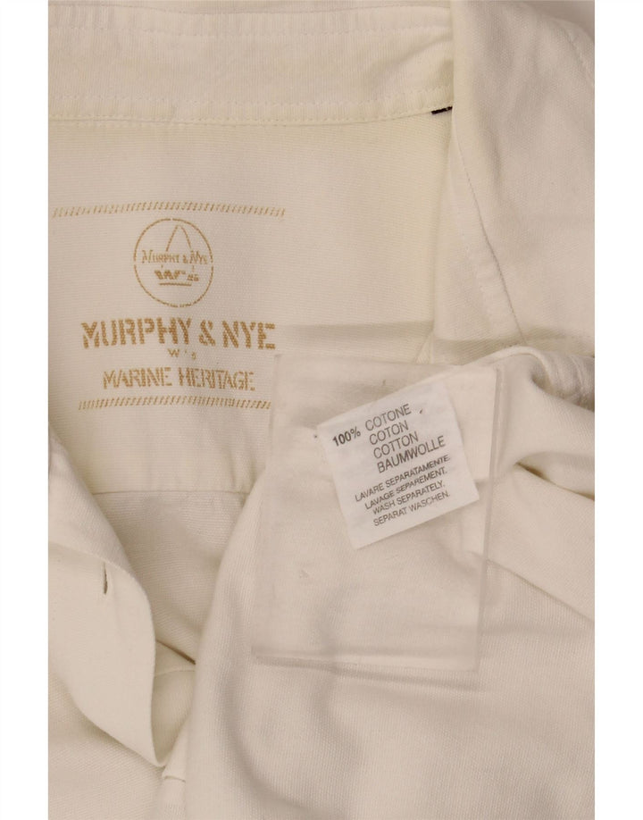 MURPHY & NYE Damen Marine Heritage Kurzarmhemd UK 14 Mittelweiß
