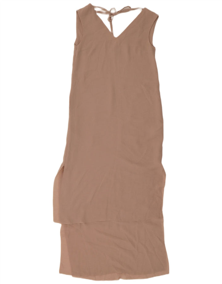 Cos Damen Ärmelloses Maxikleid EU 34 XS Beige Polyester