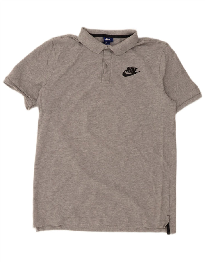 Nike Herren-Poloshirt aus mittelgrauer Baumwolle