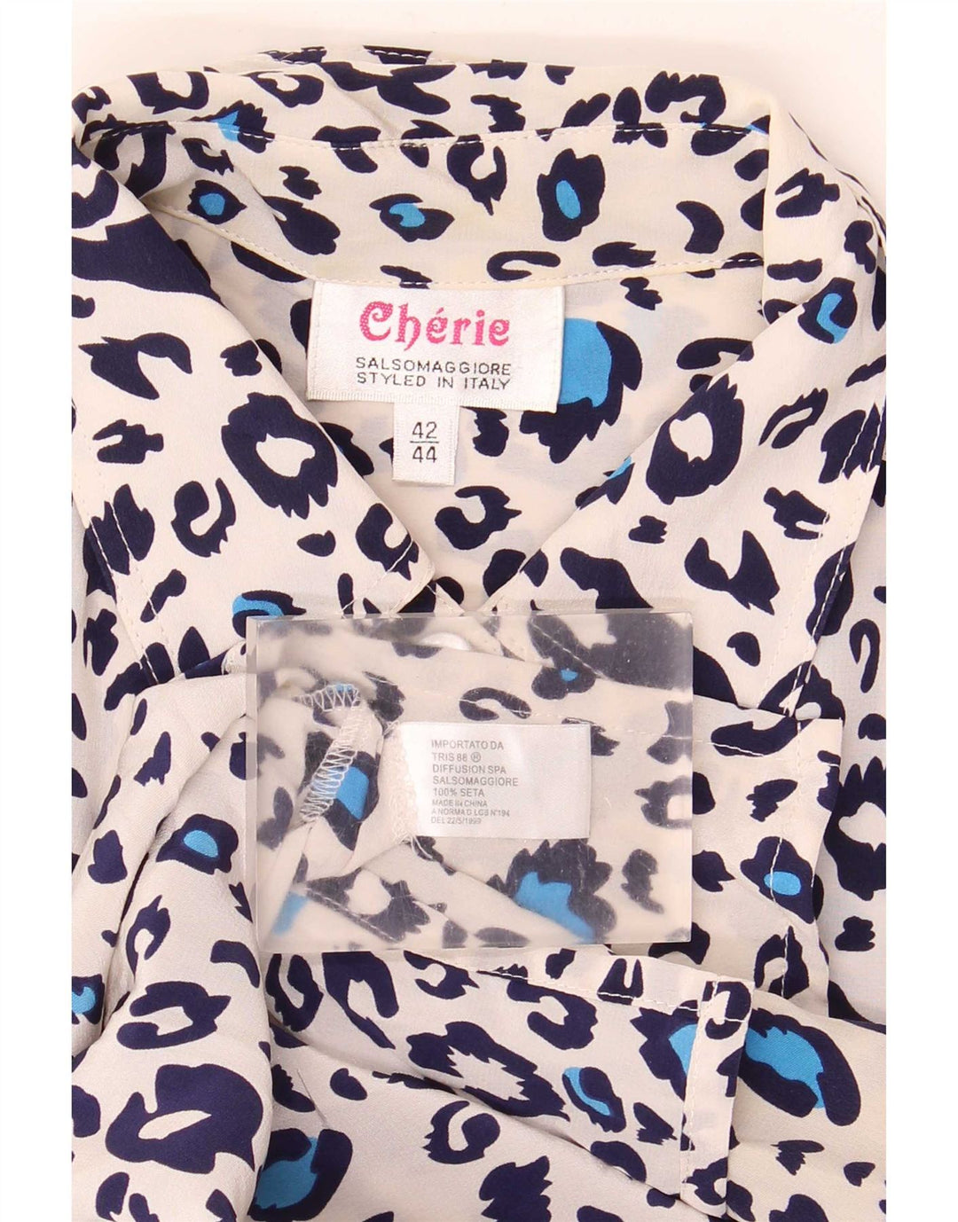 Cherie Damen-Hemdbluse, IT 42/44, mittelgroß, mehrfarbig, mit Tiermuster