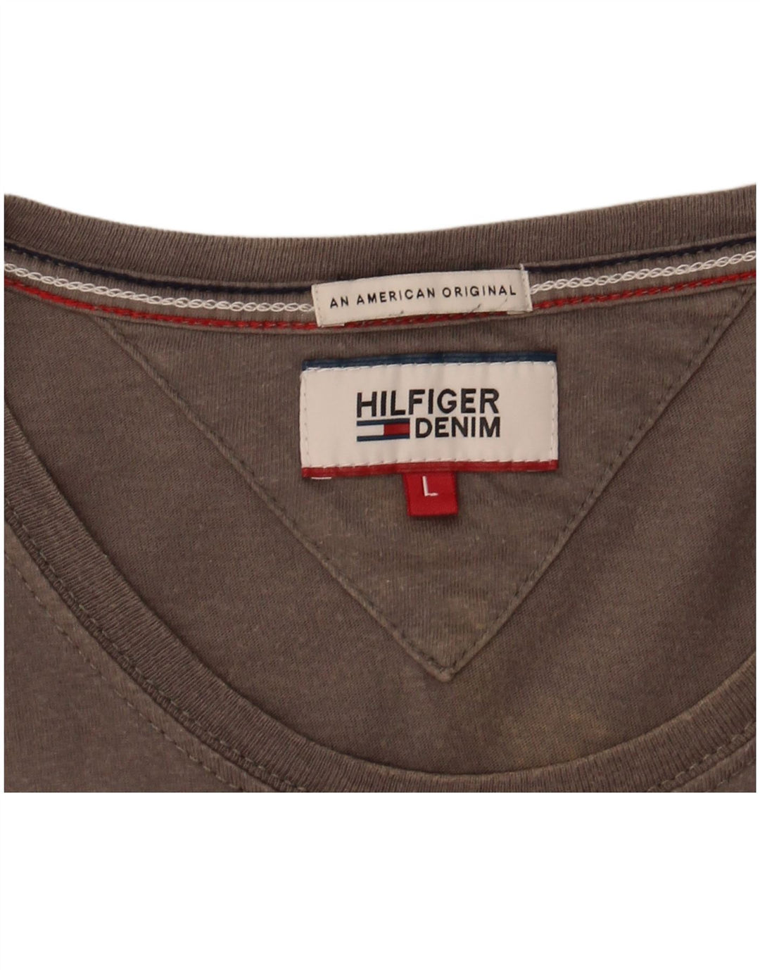 TOMMY HILFIGER Mens Graphic T-Shirt Top Large Grey