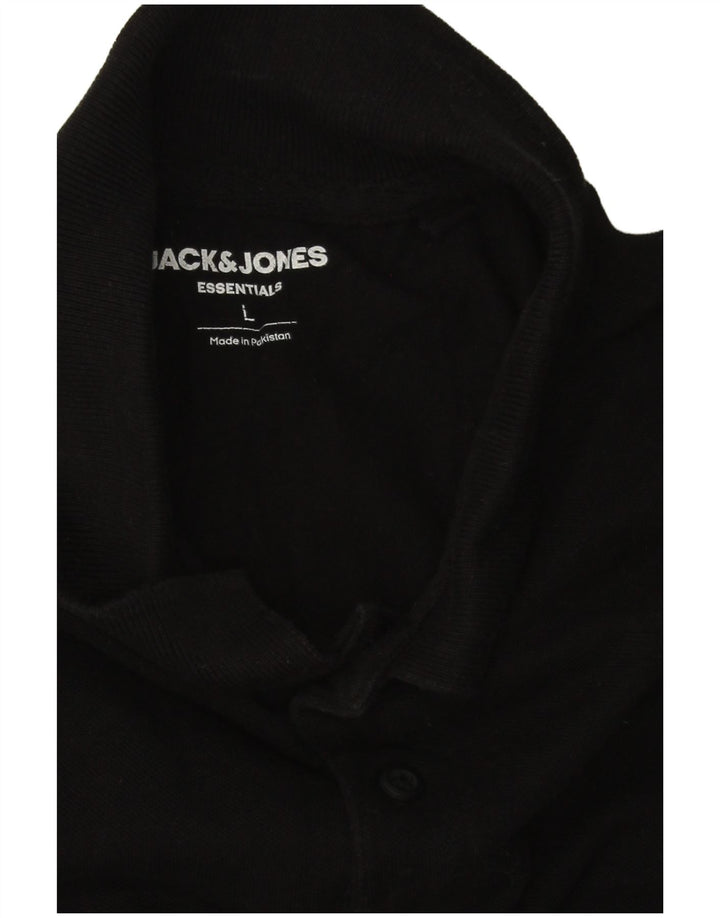 Jack & Jones Herren-Poloshirt, groß, schwarze Baumwolle