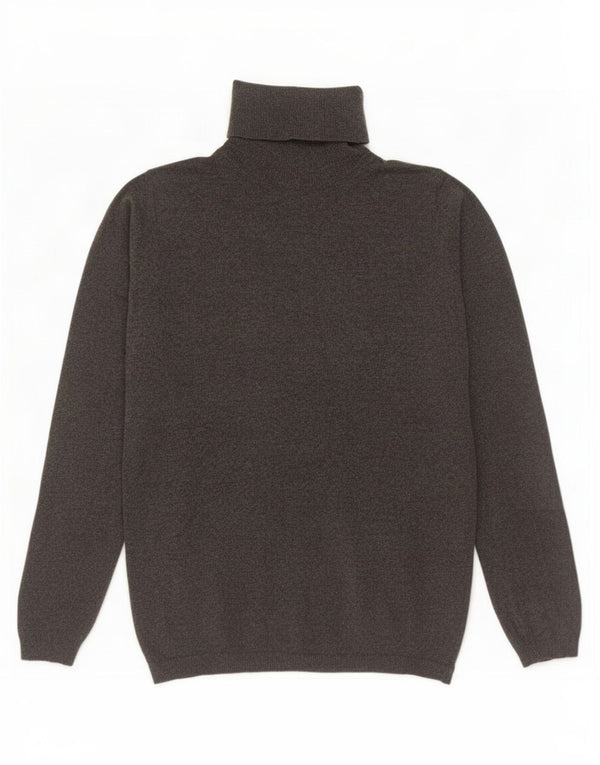 Zara Damen-Pullover mit Rollkragen, UK 12, mittelgraue Baumwolle