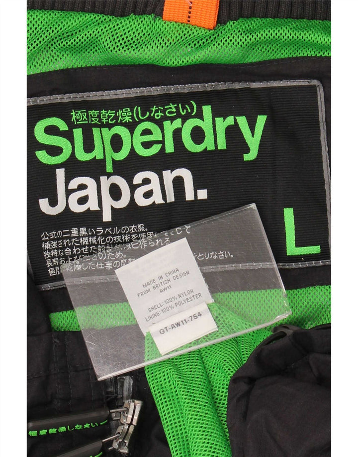 Superdry Herren Regenjacke UK 40 Large Schwarz Nylon
