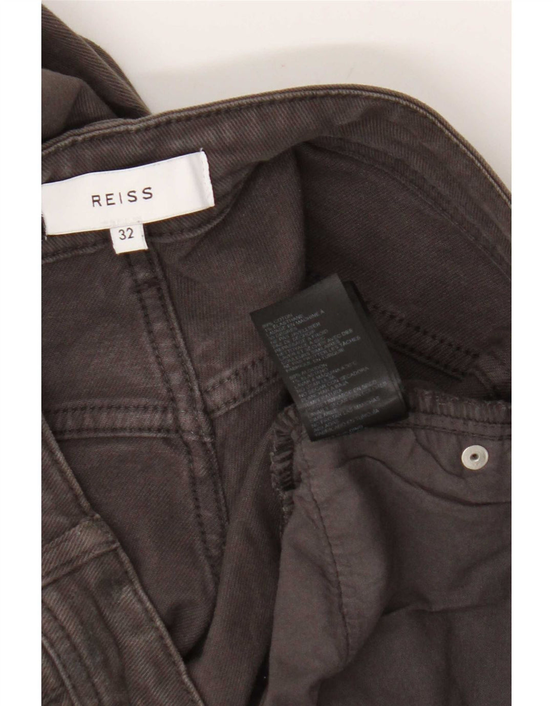 Reiss Herren Slim Jeans W32 L32 Graue Baumwolle