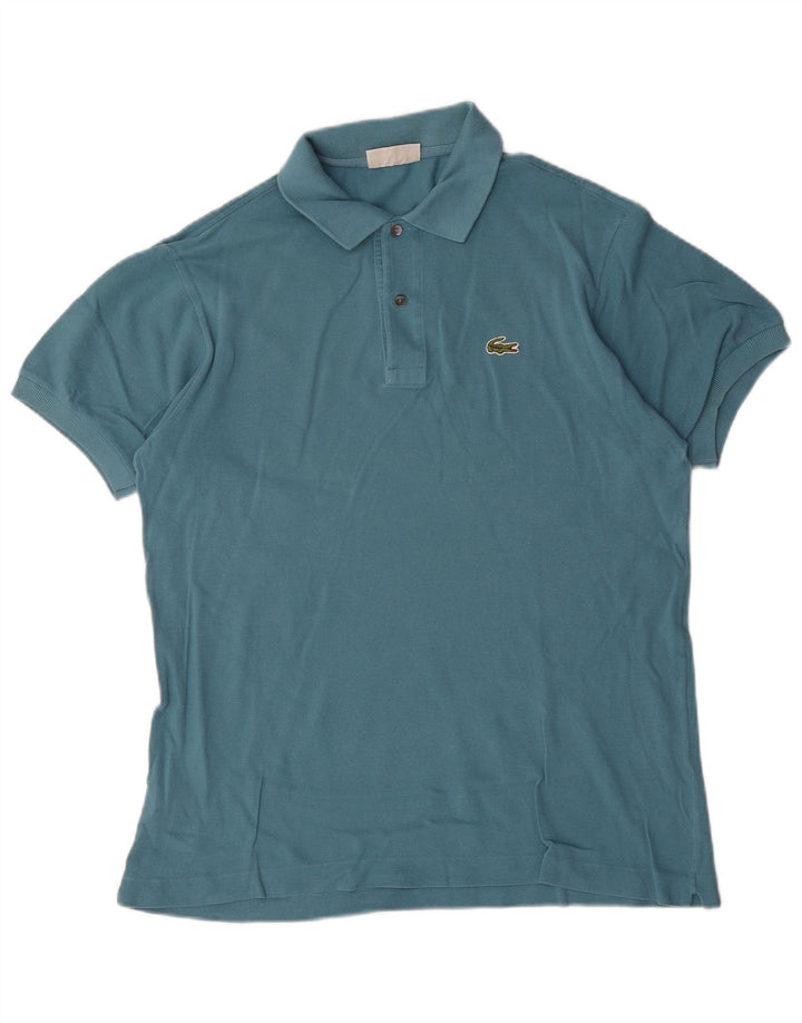 Lacoste Herren-Poloshirt, Größe 4, mittelblaue Baumwolle