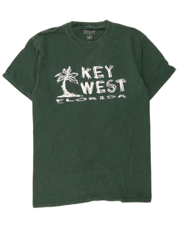 Champion Herren Key West Graphic T-Shirt Top Small Grün Baumwolle