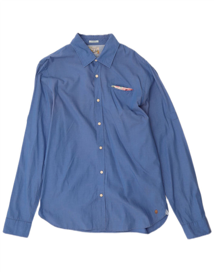 Scotch & Soda Herrenhemd, groß, aus blauer Baumwolle