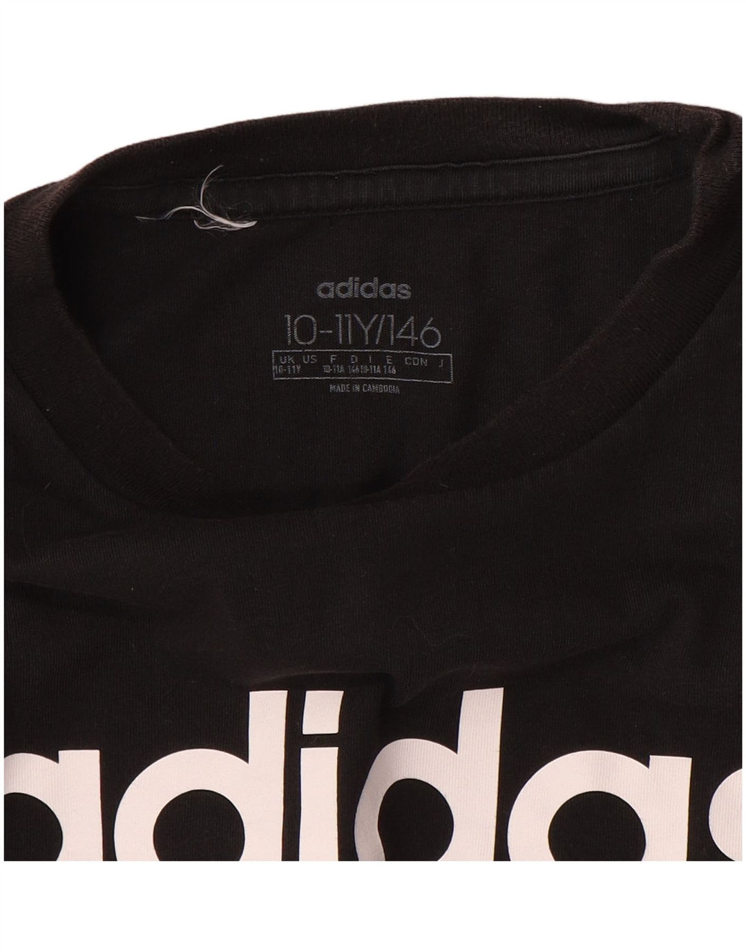 ADIDAS Boys Graphic T-Shirt Top 10-11 Years Black