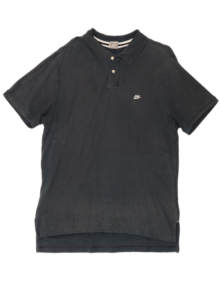 Nike Herren-Poloshirt, groß, marineblau, Baumwolle