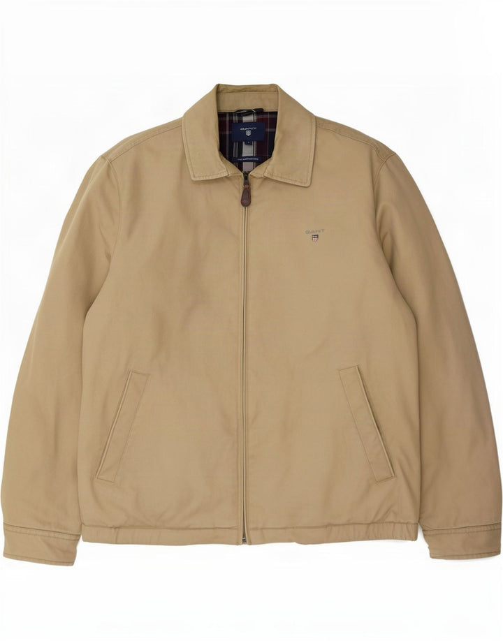 Gant Herren Bomberjacke UK 40 Large Beige Baumwolle