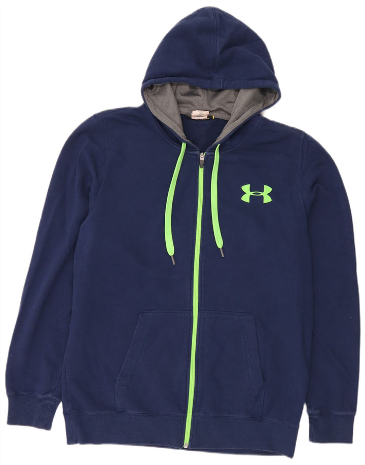 Under Armour Herren-Kapuzenpullover mit Reißverschluss, groß, aus blauer Baumwolle