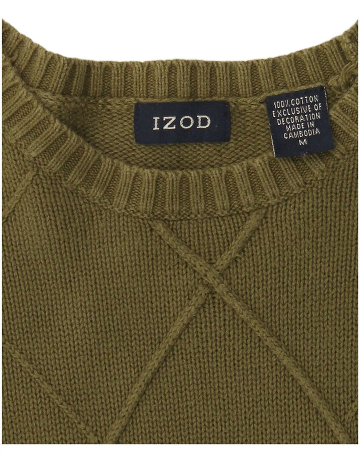 IZOD Herren-Pullover mit U-Boot-Ausschnitt, mittlere Khaki-Baumwolle