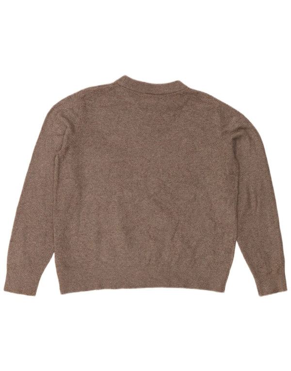 Marks & Spencer Damen-Pullover mit Rundhalsausschnitt, UK 14, Mittelgrau, Polyester