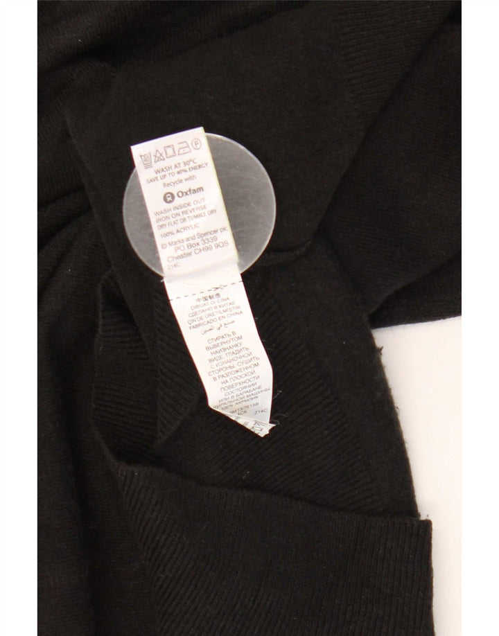 Marks & Spencer Herren Blue Harbor V-Ausschnitt Pullover Pullover Small Schwarz Acryl