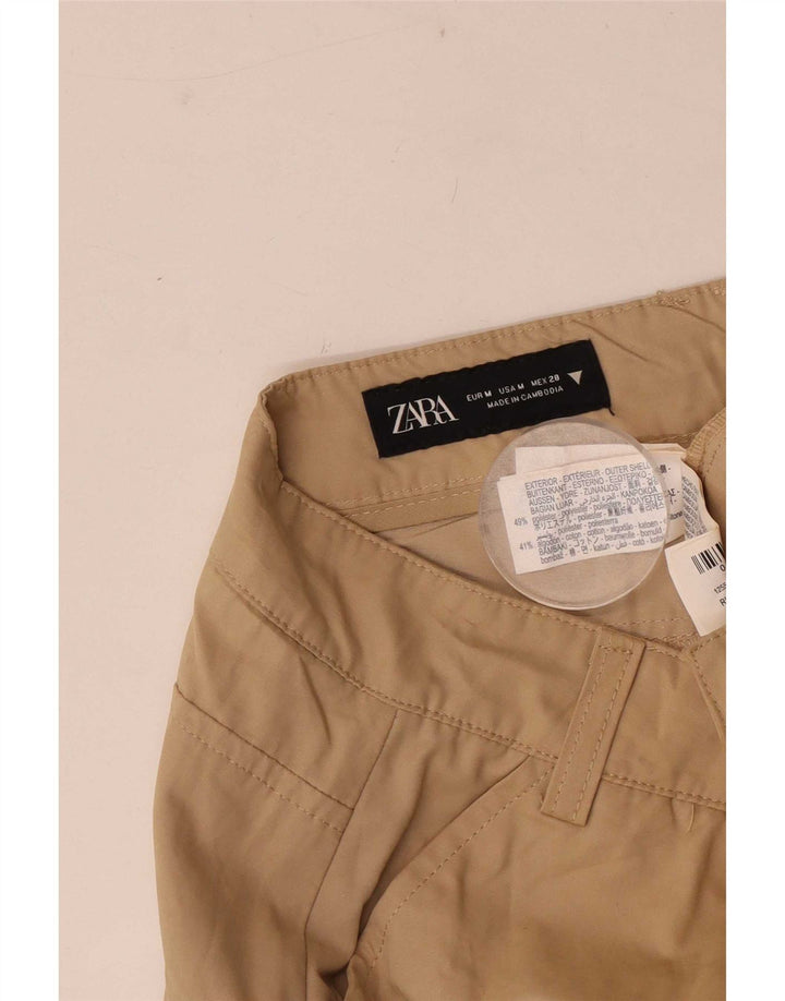 Zara Damen Cargoshorts Medium W28 Beige Polyester