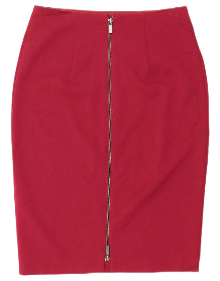 MARKS & SPENCER Womens Pencil Skirt UK 8 Small W26  Red Polyester