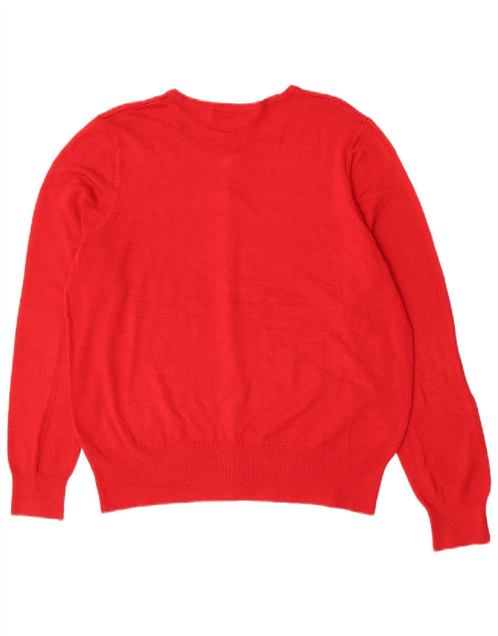 Marks & Spencer Damen Strickjacke Pullover UK 14 Mittelrot