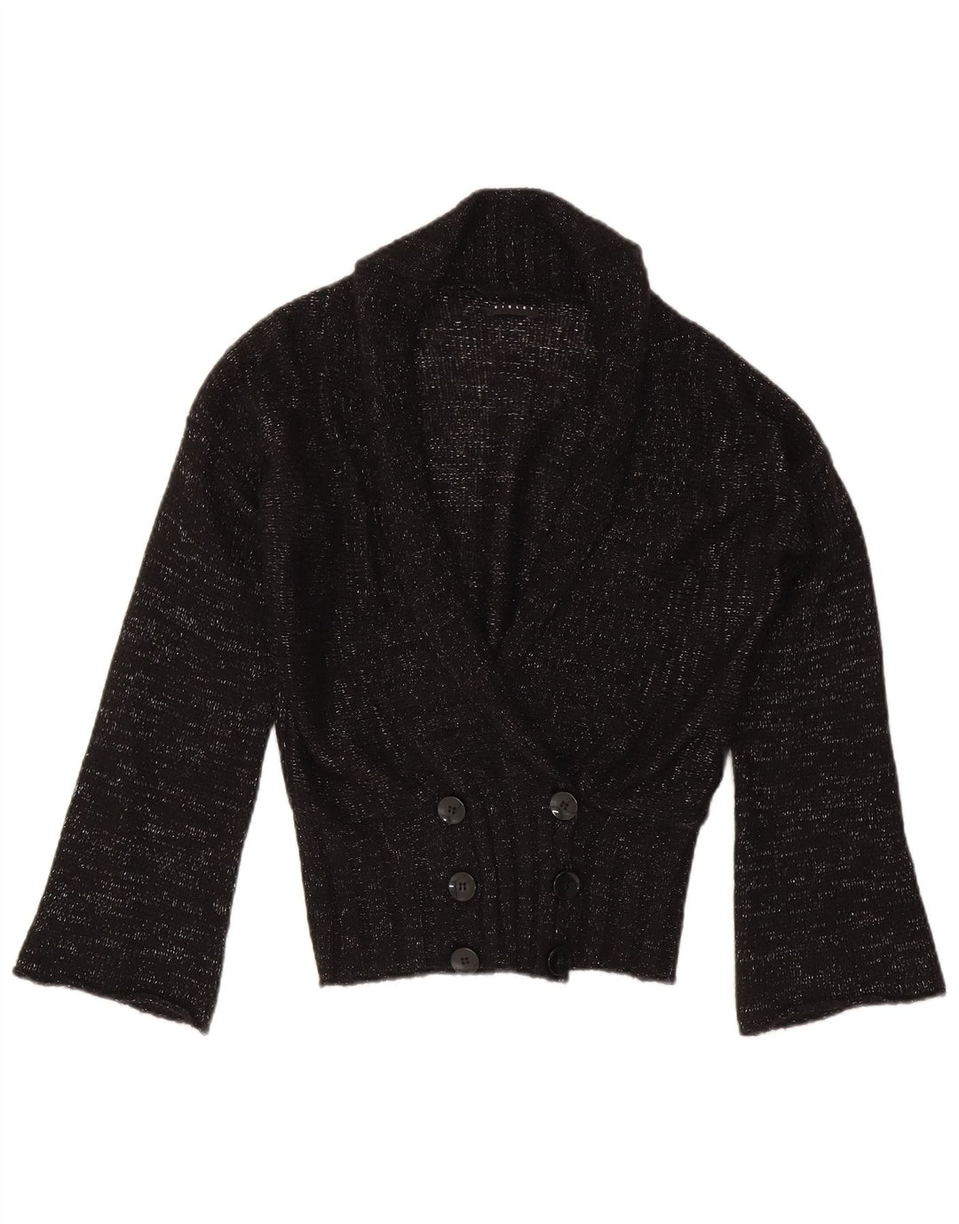 Sisley Damen-Cardigan-Pullover UK 14 Mittelschwarz meliert