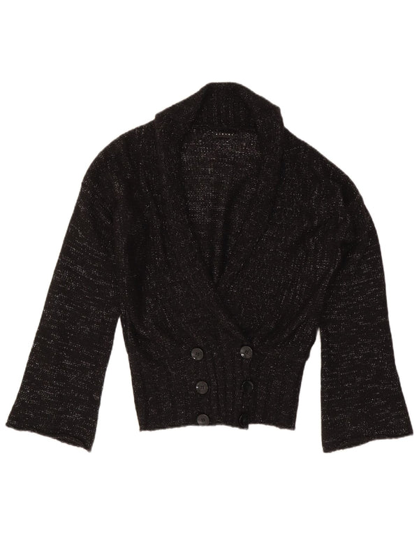 Sisley Damen-Cardigan-Pullover UK 14 Mittelschwarz meliert