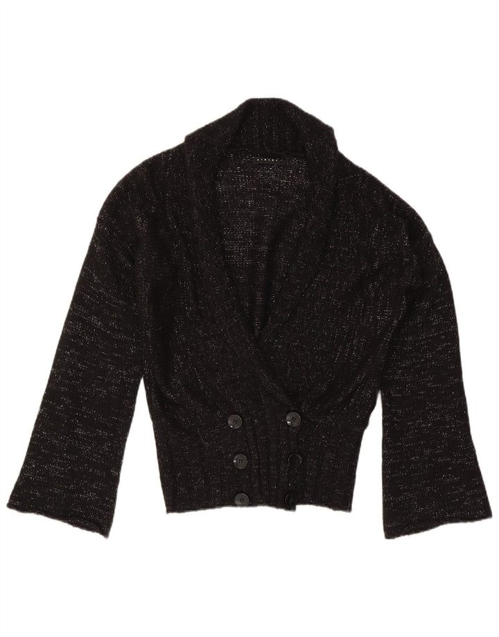Sisley Damen-Cardigan-Pullover UK 14 Mittelschwarz meliert